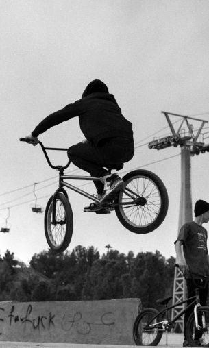 Bmx, black and white, sport Wallpaper 1200x2000