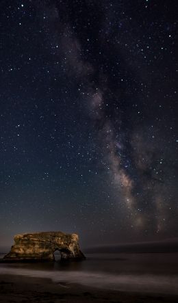 coast, starry night Wallpaper 600x1024