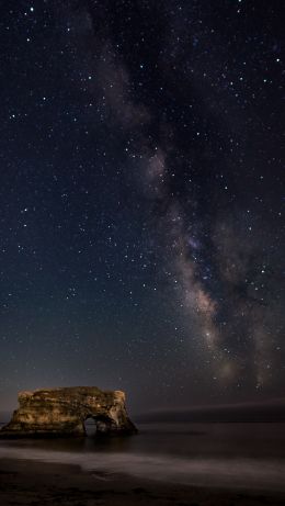 coast, starry night Wallpaper 640x1136