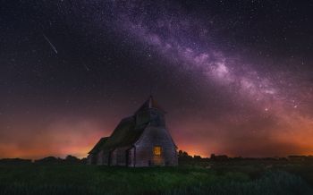 starry sky, house Wallpaper 2560x1600
