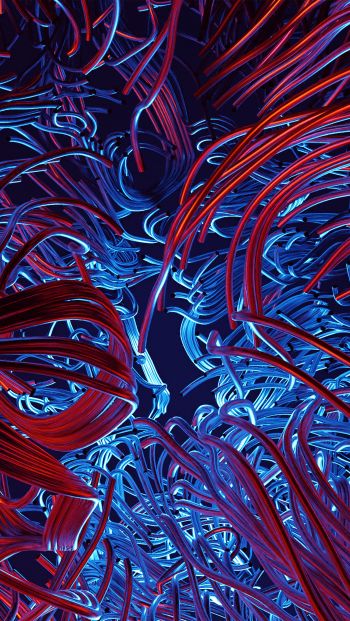 abstraction, 3D modeling, red Wallpaper 640x1136