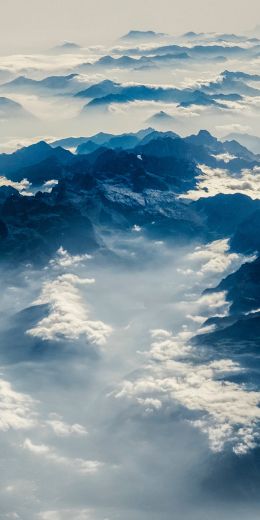Alps, mountains, bird's eye view Wallpaper 720x1440