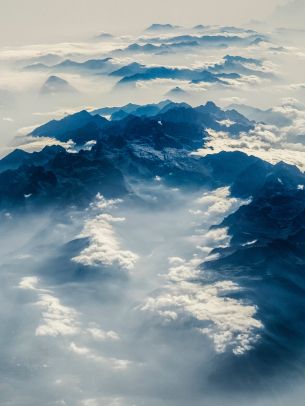 Alps, mountains, bird's eye view Wallpaper 2048x2732