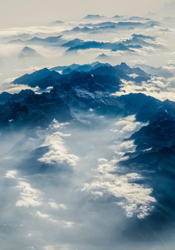 Alps, mountains, bird's eye view Wallpaper 1668x2388