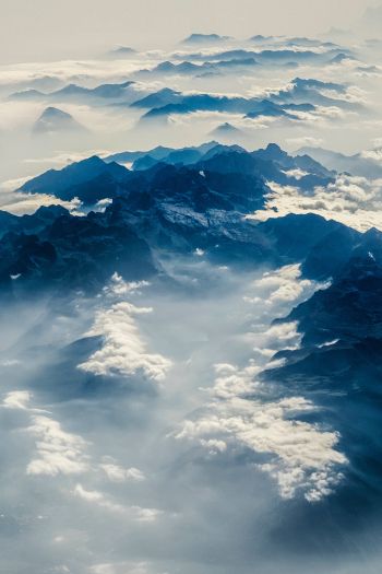 Alps, mountains, bird's eye view Wallpaper 640x960