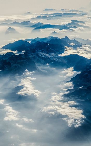 Alps, mountains, bird's eye view Wallpaper 1200x1920