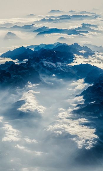 Alps, mountains, bird's eye view Wallpaper 1200x2000