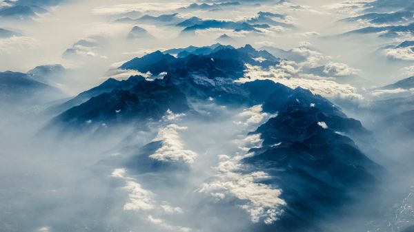 Alps, mountains, bird's eye view Wallpaper 2560x1440
