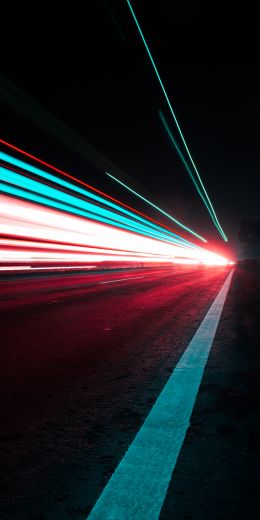 road, night, lights Wallpaper 720x1440