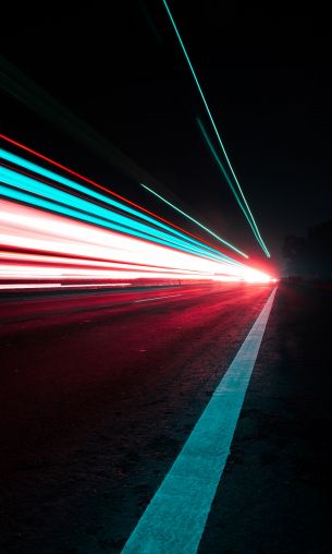 road, night, lights Wallpaper 1200x2000