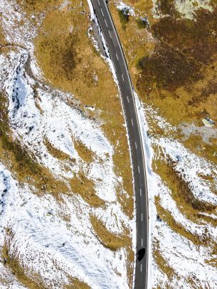 top view, road, snow Wallpaper 1668x2224