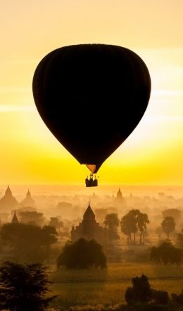 Column, balloon, high, flight Wallpaper 600x1024