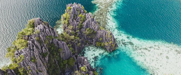 Philippines, lagoon Wallpaper 3440x1440