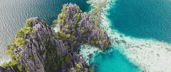 Philippines, lagoon Wallpaper 2560x1080