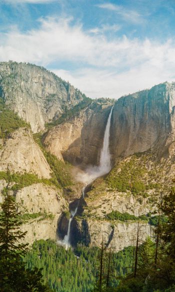 waterfall, Yosemite Wallpaper 1200x2000