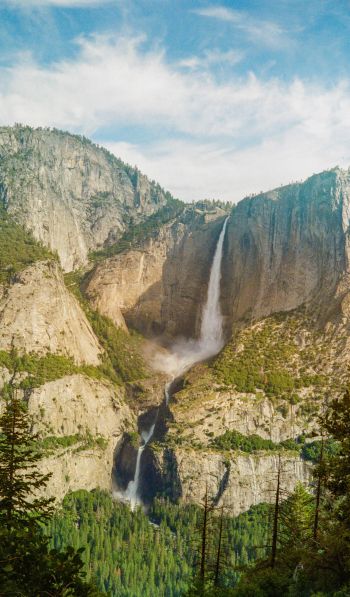 waterfall, Yosemite Wallpaper 600x1024