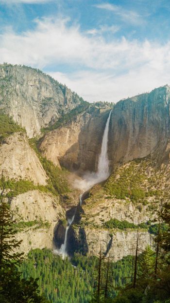 waterfall, Yosemite Wallpaper 720x1280