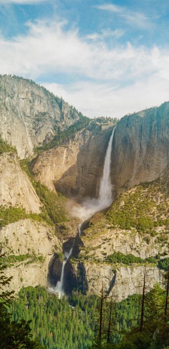 Обои 1440x2960 водопад, Йосемити