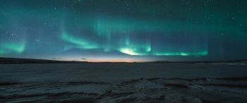 aurora borealis, night Wallpaper 3440x1440