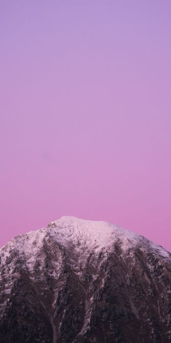 Обои 720x1440 гора, небо, розовый