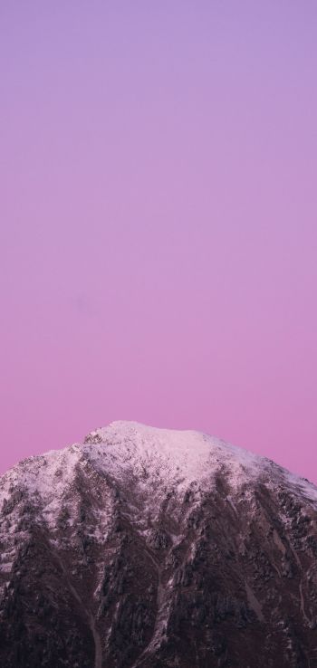 mountain, sky, pink Wallpaper 1080x2280