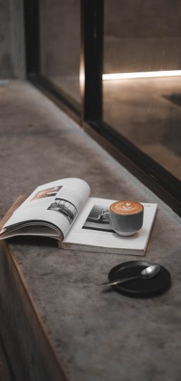Обои 720x1520 журнал, кофе