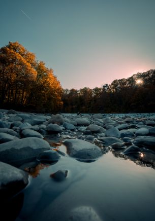 stones, forest, water Wallpaper 1668x2388