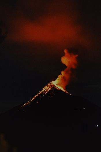 Обои 640x960 вулкан, извержение