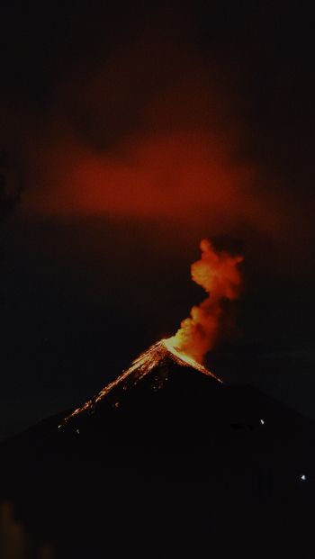 Обои 640x1136 вулкан, извержение