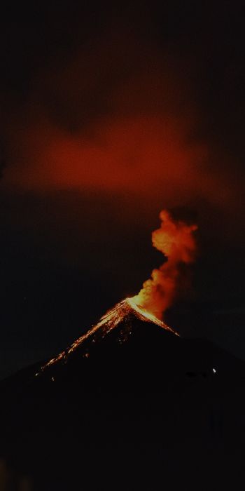 Обои 720x1440 вулкан, извержение