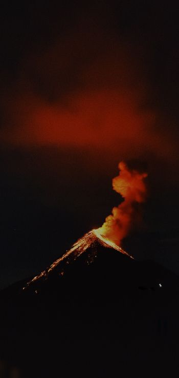 Обои 1080x2280 вулкан, извержение