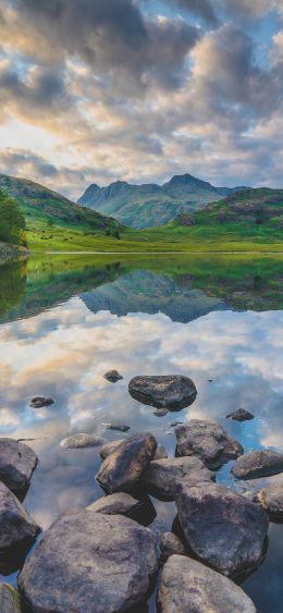 mountain lake, reflection Wallpaper 1080x2340