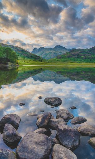 mountain lake, reflection Wallpaper 1200x2000