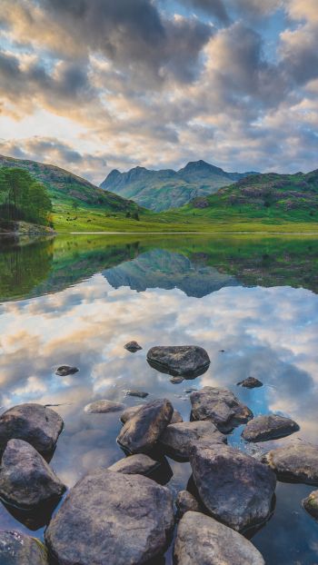 mountain lake, reflection Wallpaper 1440x2560