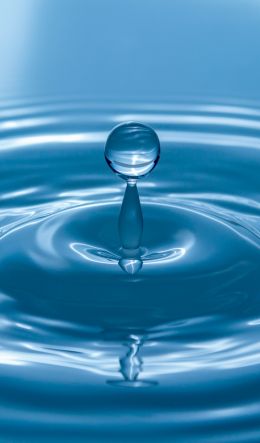 drop, water, blue Wallpaper 600x1024