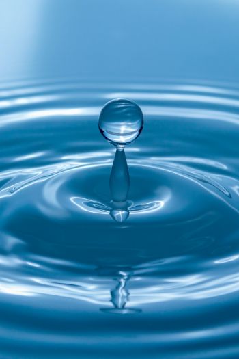 drop, water, blue Wallpaper 640x960