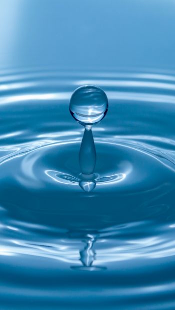 drop, water, blue Wallpaper 640x1136