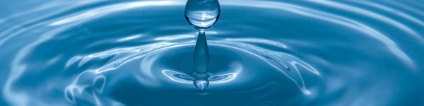 drop, water, blue Wallpaper 1590x400