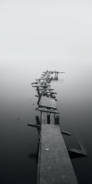 lake, bridges, fog Wallpaper 720x1440