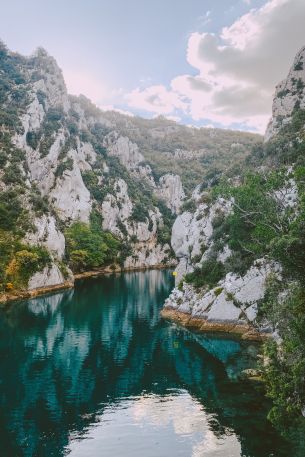 river, mountains Wallpaper 640x960