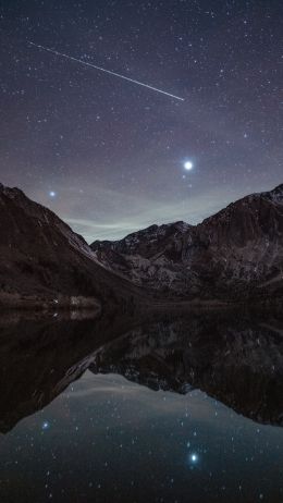 starry sky, night, lake Wallpaper 2160x3840