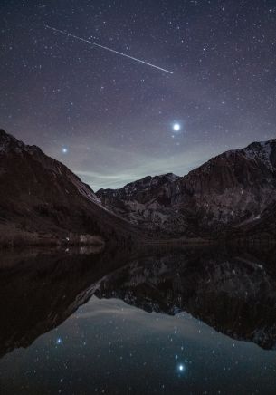 starry sky, night, lake Wallpaper 1668x2388