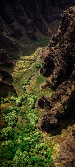 gorge, mountains, bird's eye view Wallpaper 720x1600