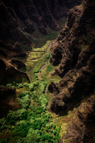 gorge, mountains, bird's eye view Wallpaper 4000x6000
