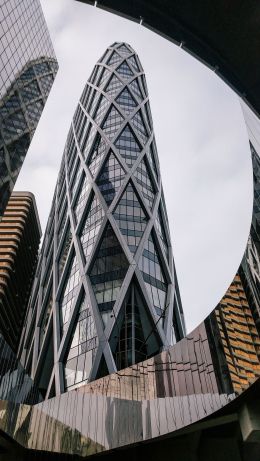 high-rise, glass, sky Wallpaper 640x1136