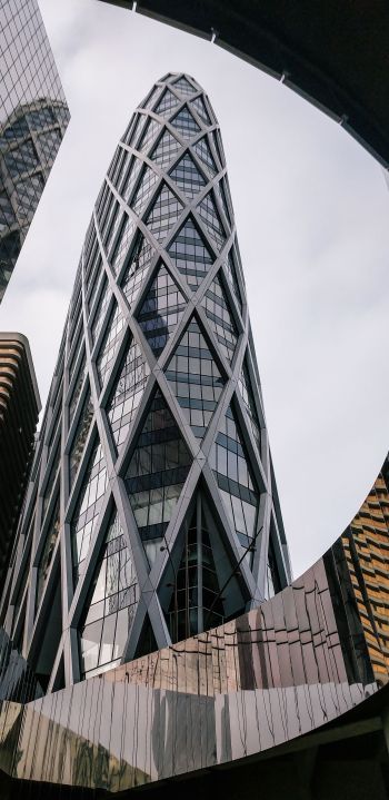 high-rise, glass, sky Wallpaper 1440x2960