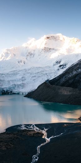 mountains, lake, snow Wallpaper 720x1440