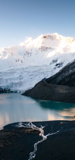 mountains, lake, snow Wallpaper 720x1520