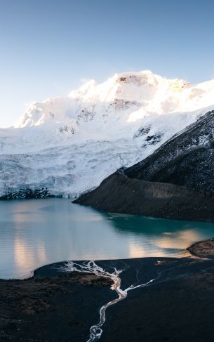 mountains, lake, snow Wallpaper 1752x2800