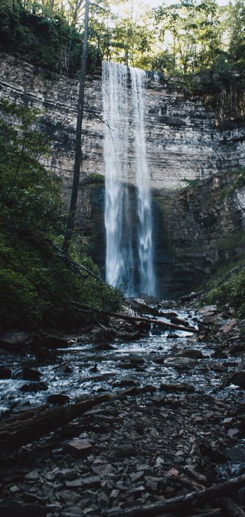 Tewes Falls, waterfall, landscape Wallpaper 1080x2280
